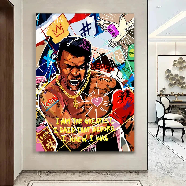 Muhammad Ali Motivational Graffiti Art