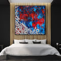 Neon Blue/White/Red Calligraphy Graffiti Painting