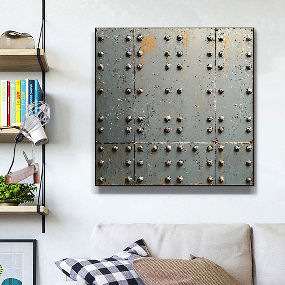 INDUSTRIAL STRENGTH: Textured Metal Panel Oil Painting