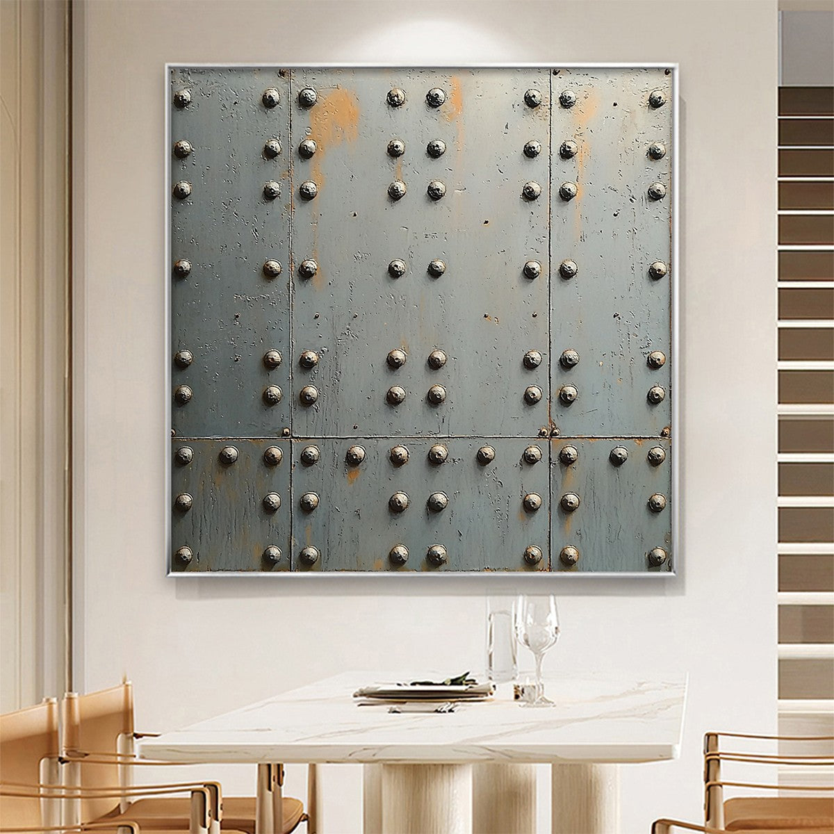INDUSTRIAL STRENGTH: Textured Metal Panel Oil Painting