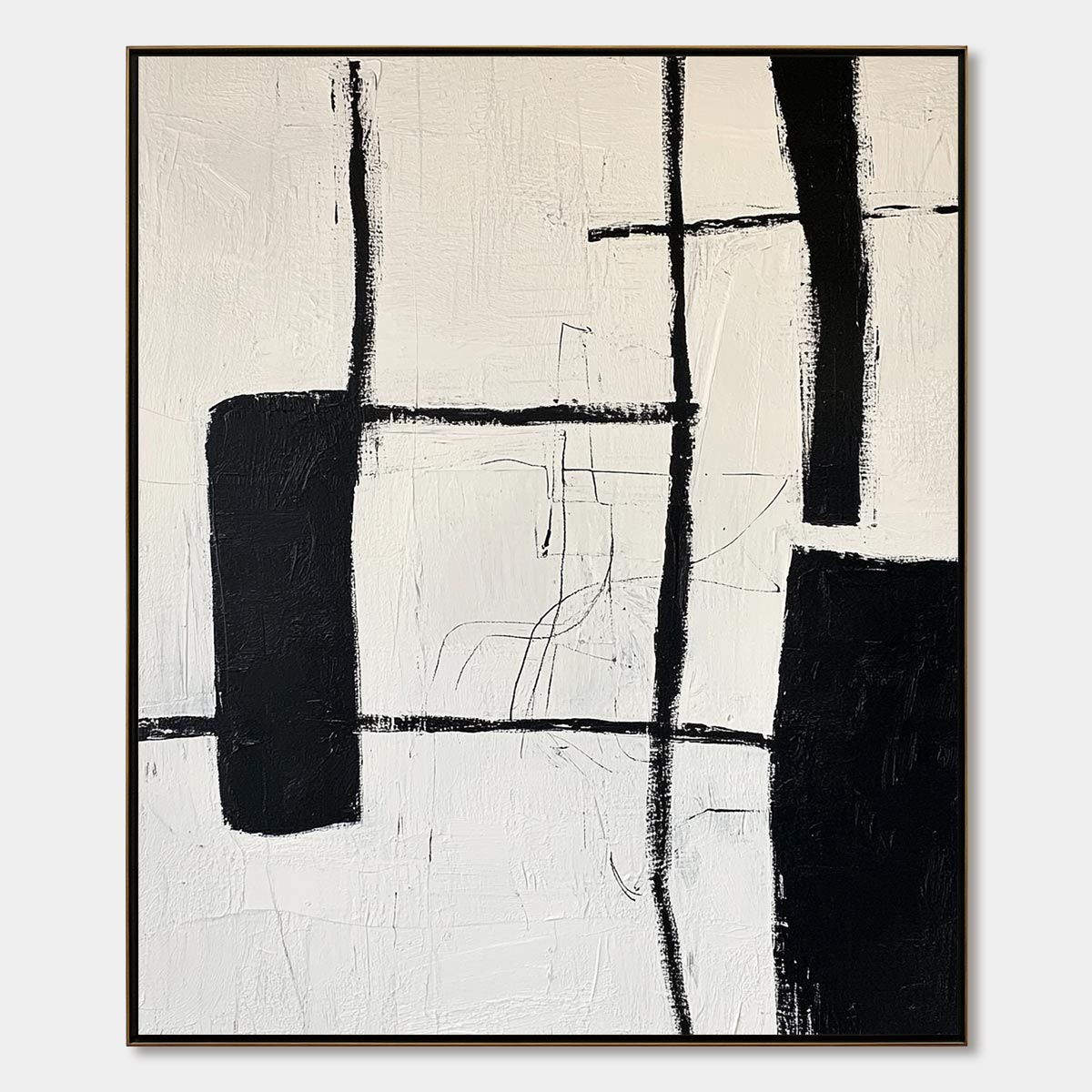 INTERSECTION: Textured Minimalist Abstract Oil Painting