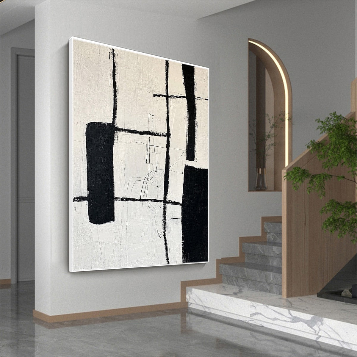 INTERSECTION: Textured Minimalist Abstract Oil Painting