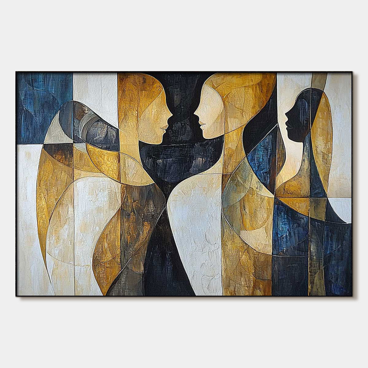 INTERTWINED: Abstract Figurative Oil Painting in Earthy Tones