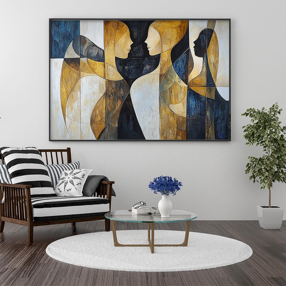 INTERTWINED: Abstract Figurative Oil Painting in Earthy Tones
