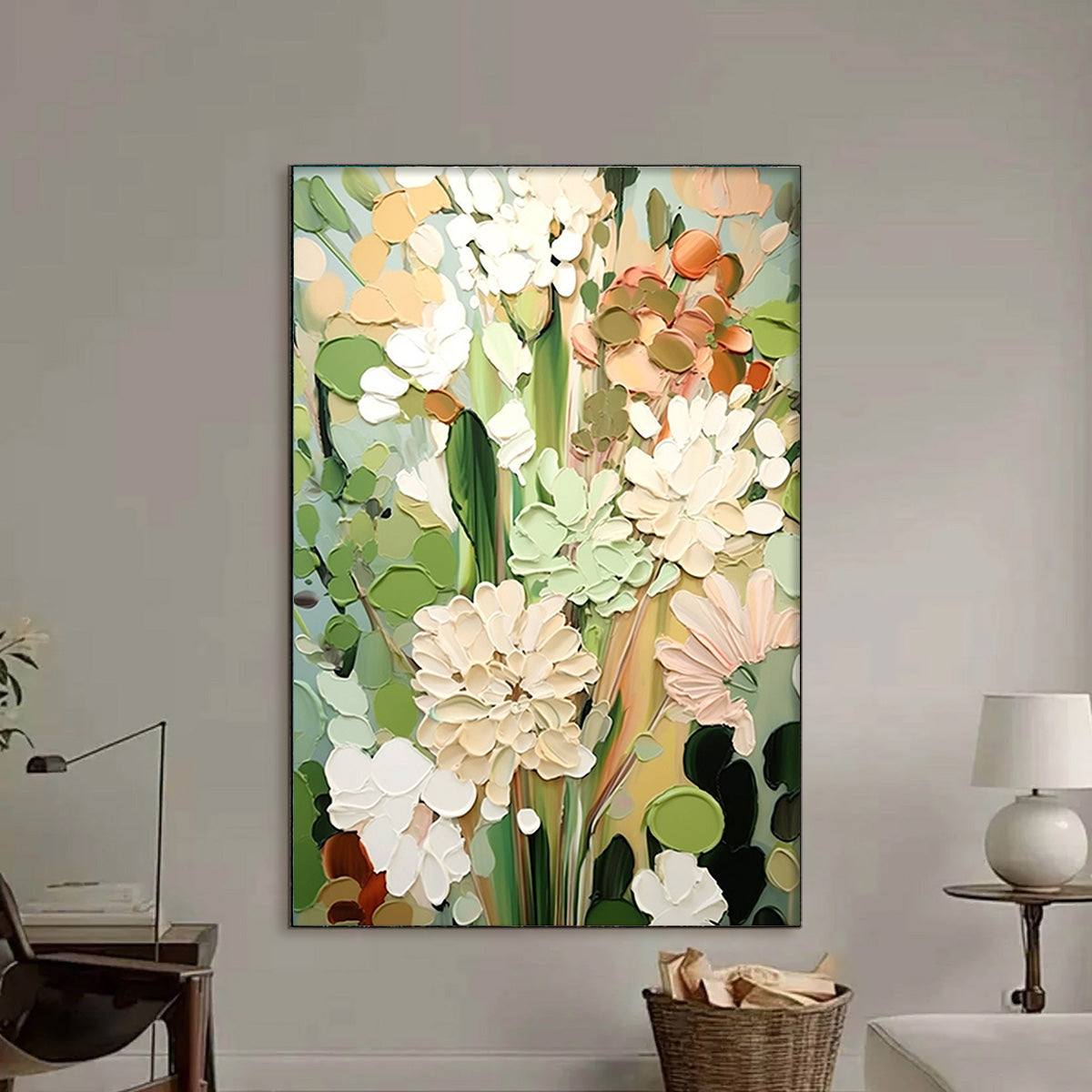 SERENE BLOSSOMS: Impressionist Floral Oil Painting