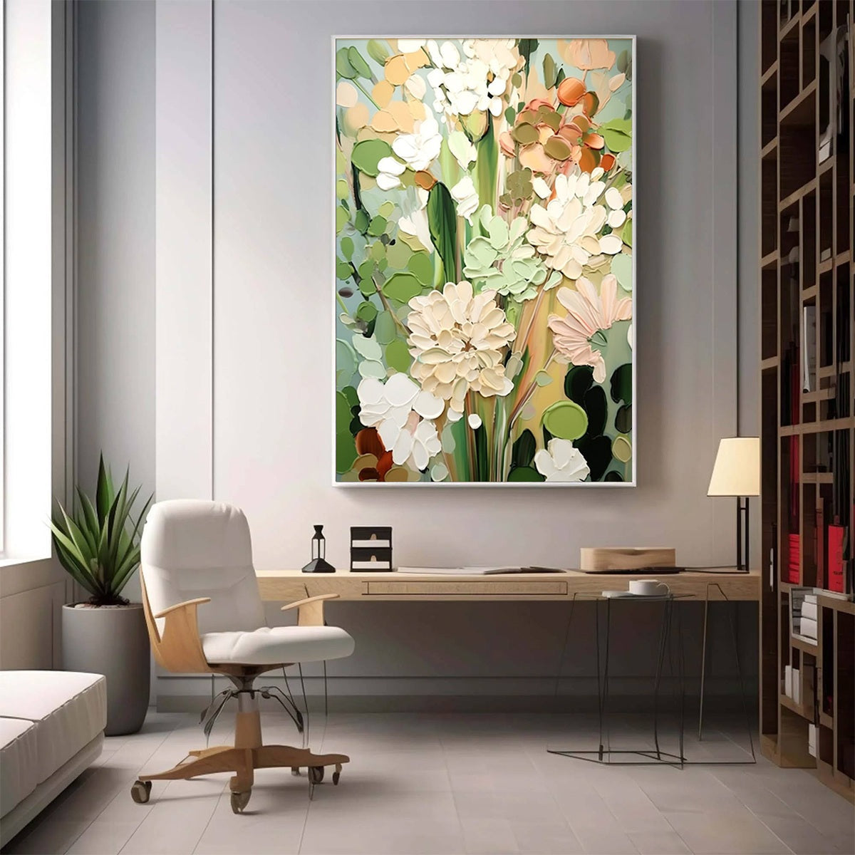 SERENE BLOSSOMS: Impressionist Floral Oil Painting
