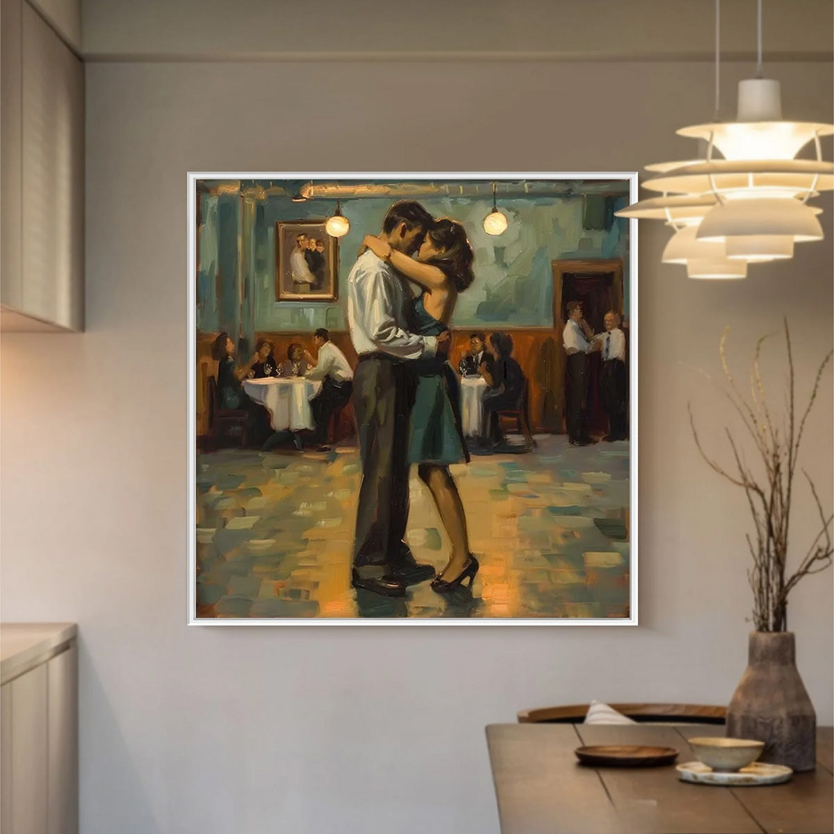 LAST DANCE: Romantic Figurative Oil Painting of Couple Dancing