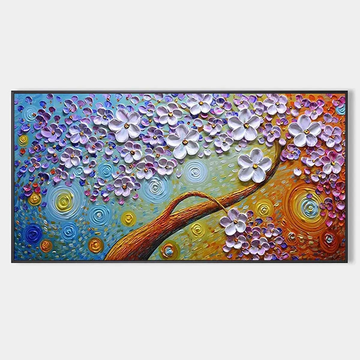 LILAC DREAM: Textured Floral Painting in Purple and Gold
