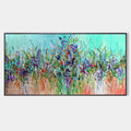 LILAC MEADOW: Panoramic Floral Impasto Oil Painting
