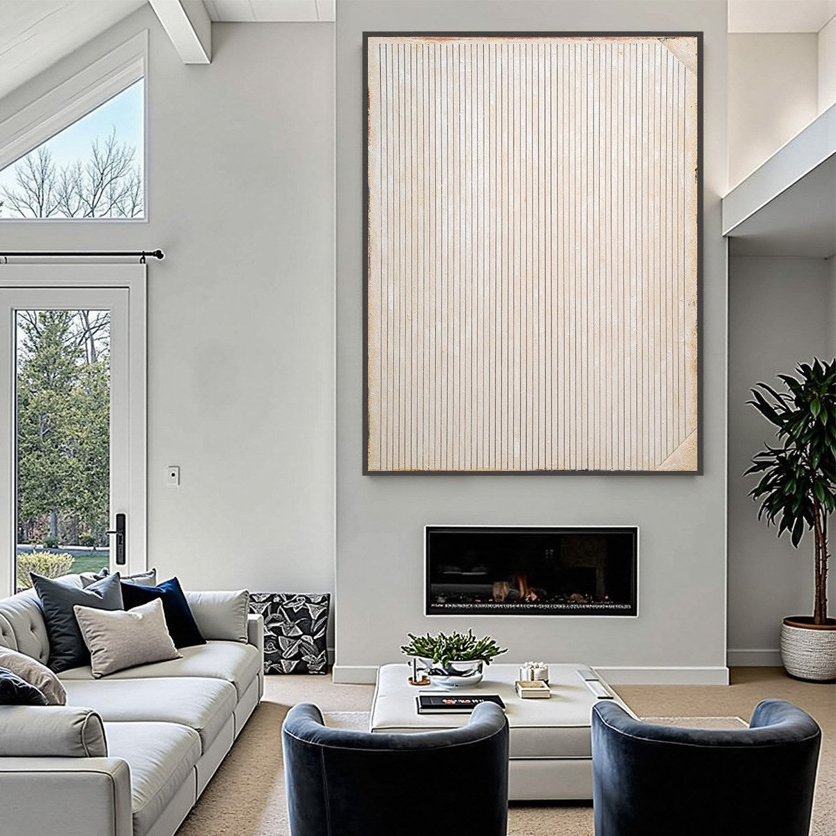 LINEAR CALM: Textured Minimalist Abstract Line Art Painting