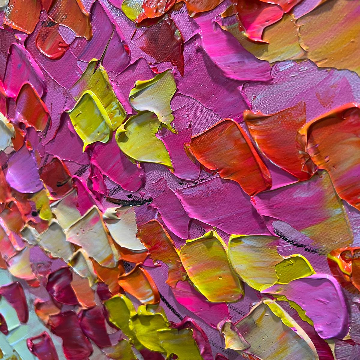 LIVING RAINBOW: Textured Impasto Tree of Life Oil Painting