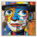 LAUGHING EYES: Textured Impasto Clown Portrait Oil Painting