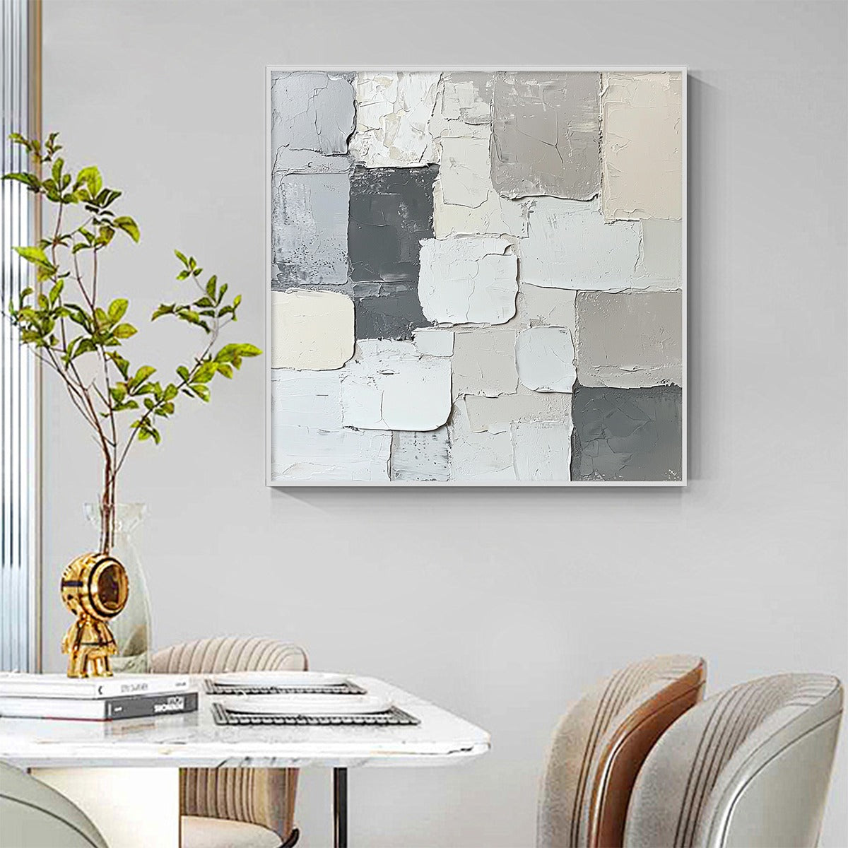 LAYERED HARMONY: Textured Abstract Oil Painting