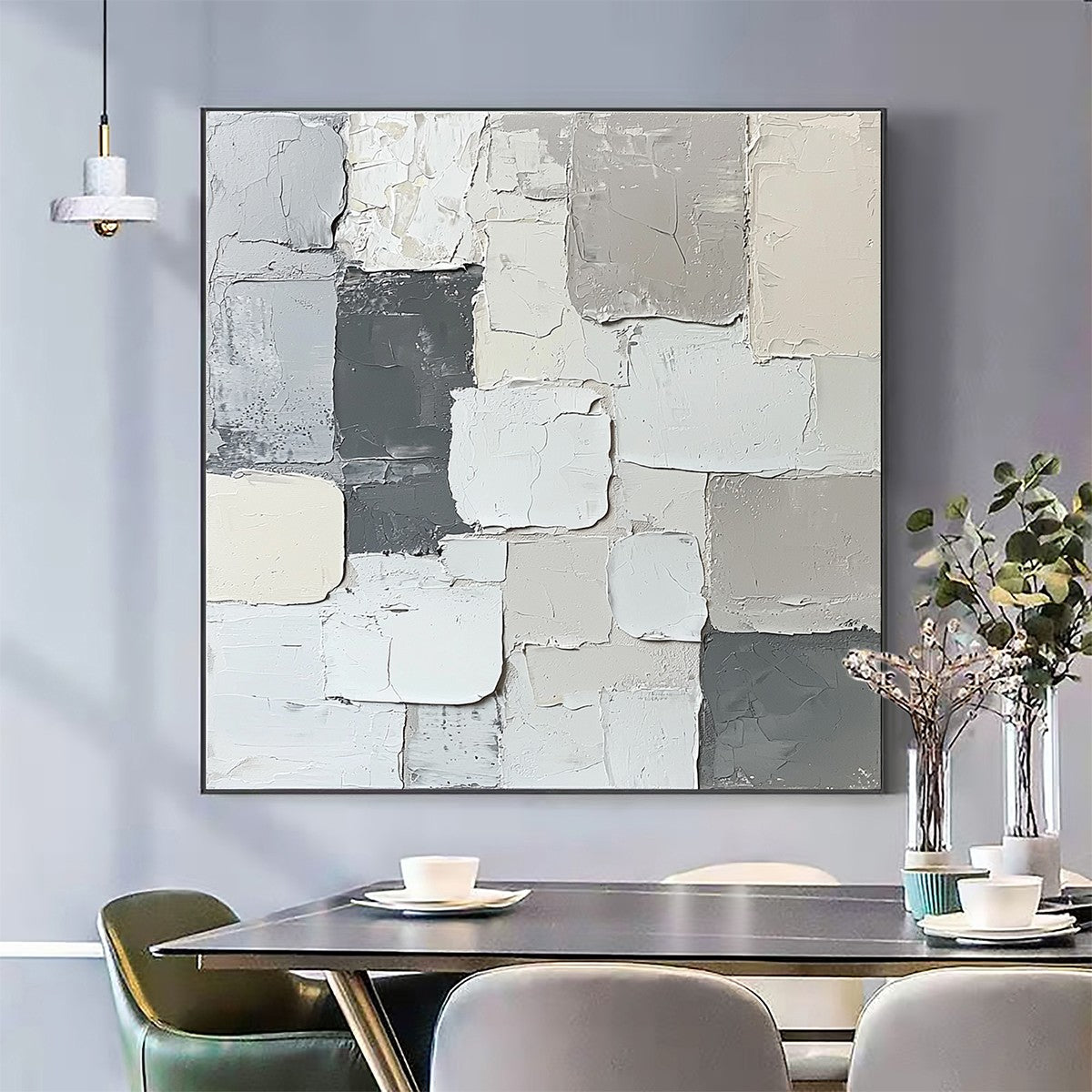 LAYERED HARMONY: Textured Abstract Oil Painting