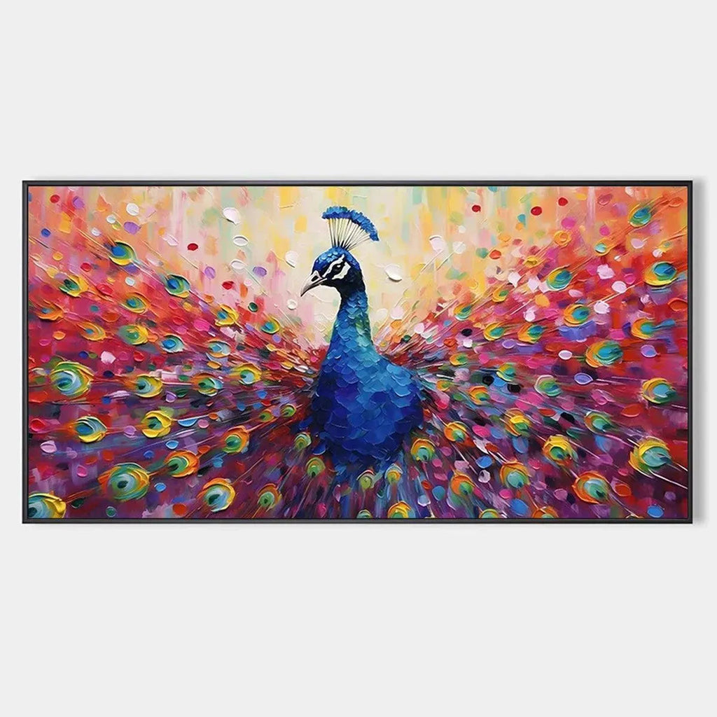 MAJESTIC PEACOCK: Vibrant Peacock Painting on Canvas