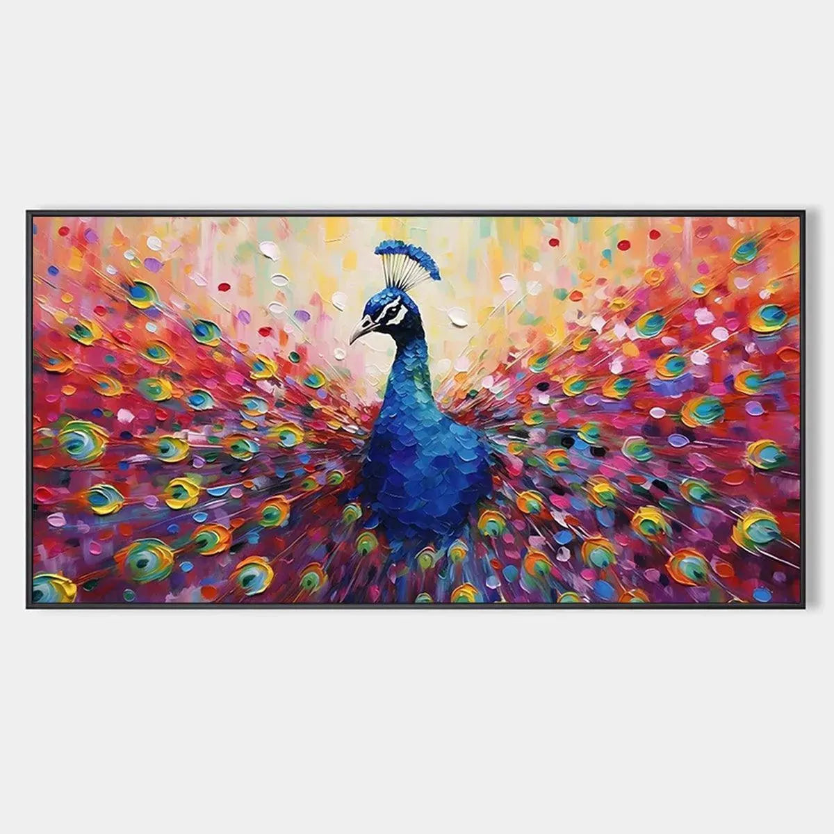 MAJESTIC PEACOCK: Vibrant Peacock Painting on Canvas