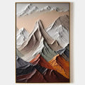 MAJESTIC PEAKS: Textured Impasto Mountain Landscape Painting in Earthy Tones