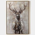 MAJESTIC STAG: Textured Stag Painting, Vertical Wall Art