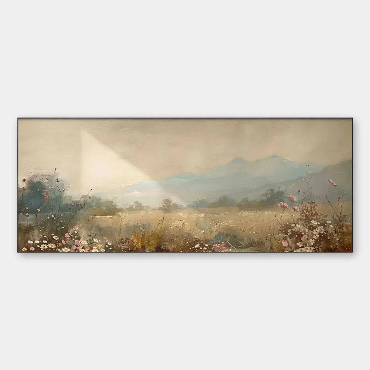 MEADOW VALLEY PANORAMIC: Landscape Painting, Panoramic Wall Art