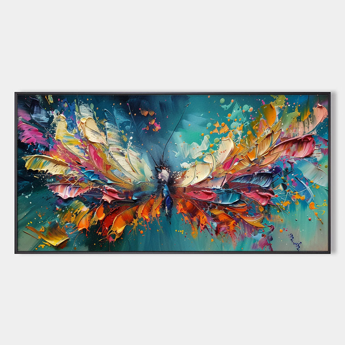 METAMORPHOSIS: Textured Impasto Colorful Butterfly Oil Painting