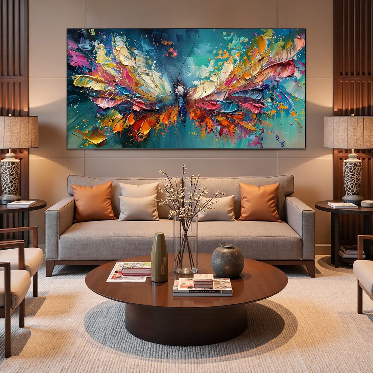 METAMORPHOSIS: Textured Impasto Colorful Butterfly Oil Painting
