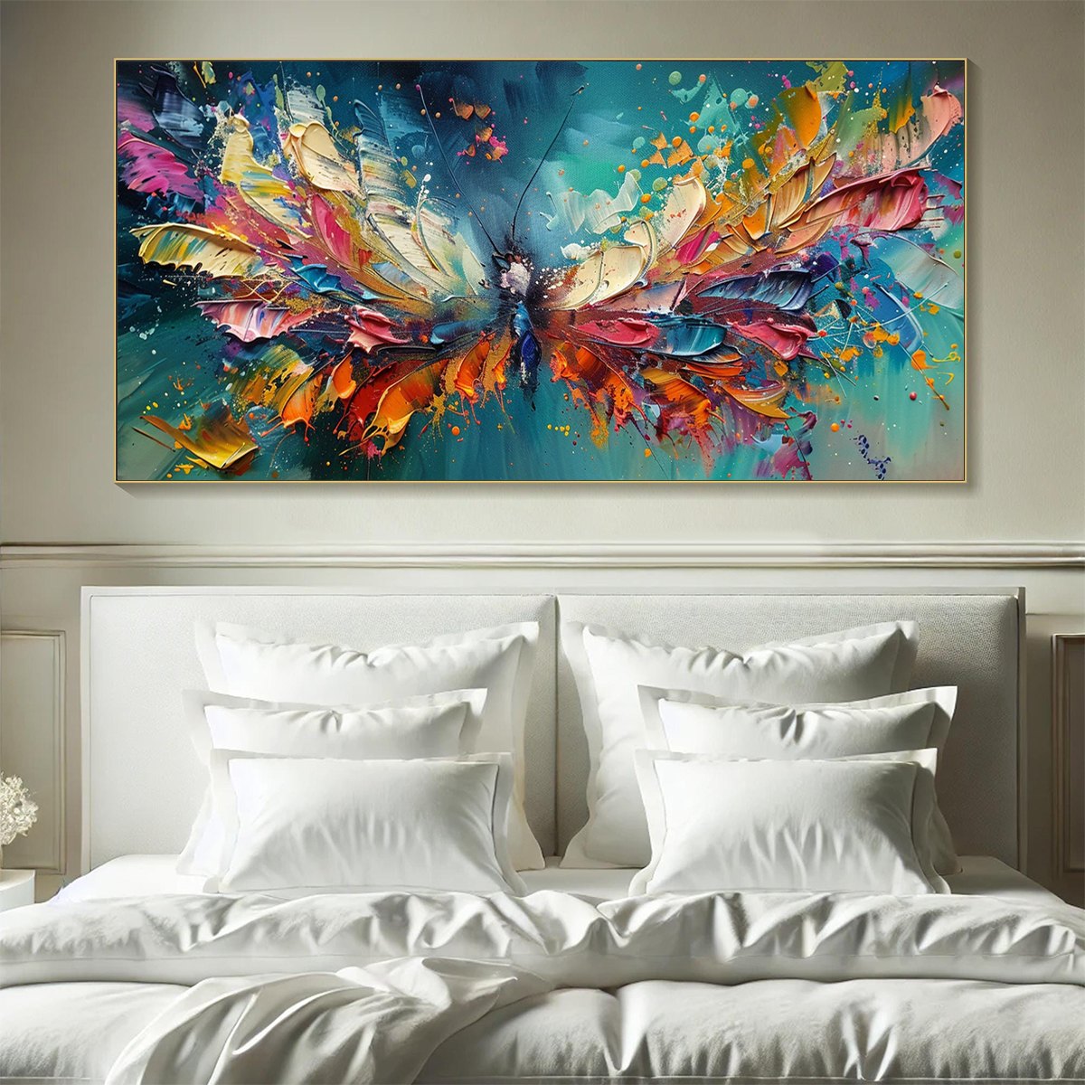 METAMORPHOSIS: Textured Impasto Colorful Butterfly Oil Painting