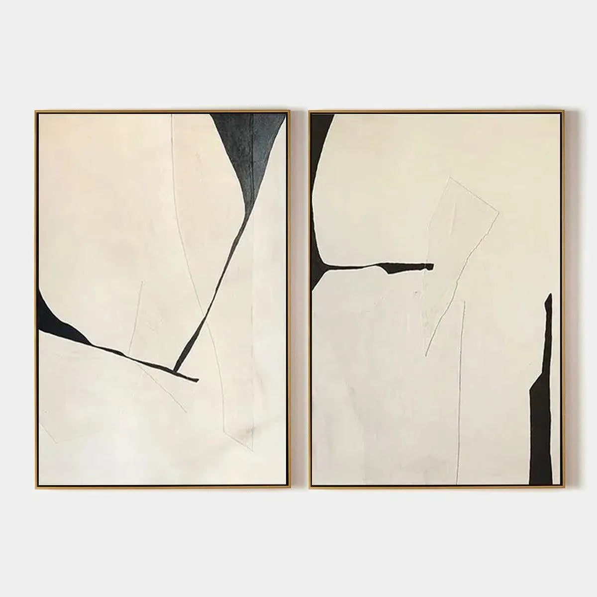 MINIMALIST ABSTRACT DIPTYCH: Abstract Minimalist Painting Set of 2, Vertical Wall Art