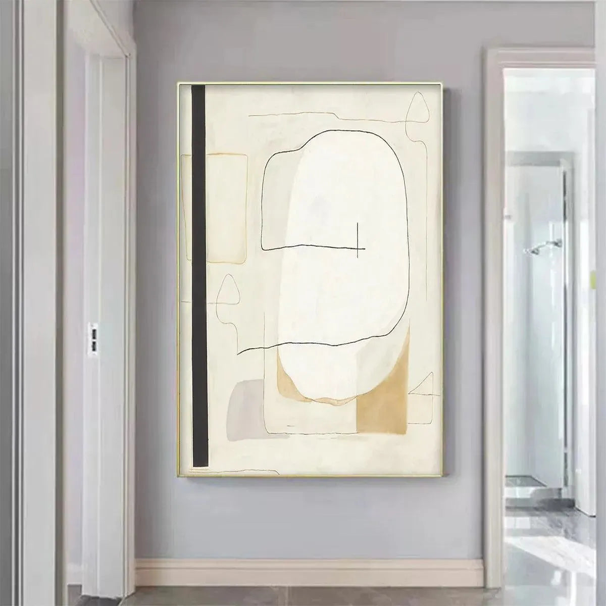 MINIMALIST ABSTRACT: Neutral Abstract Painting, Square Wall Art