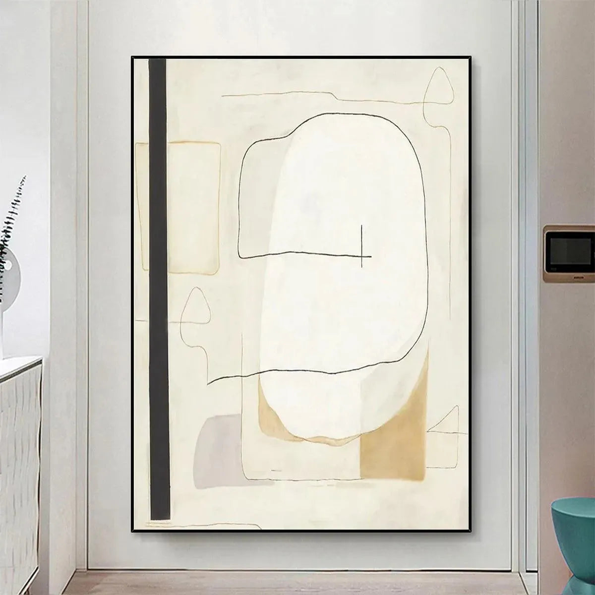 MINIMALIST ABSTRACT: Neutral Abstract Painting, Square Wall Art