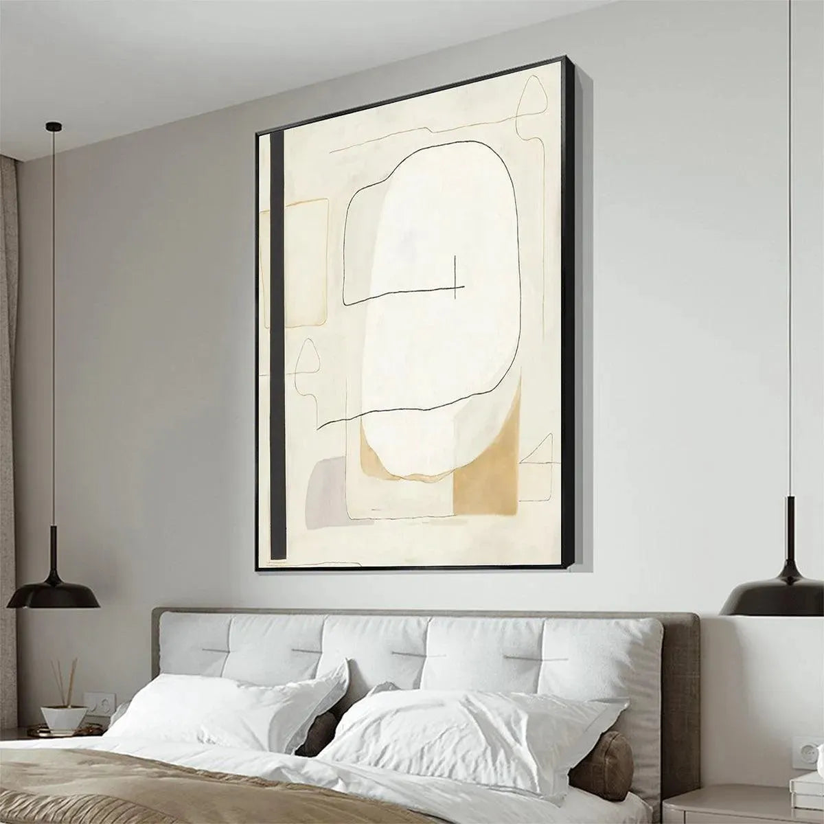 MINIMALIST ABSTRACT: Neutral Abstract Painting, Square Wall Art