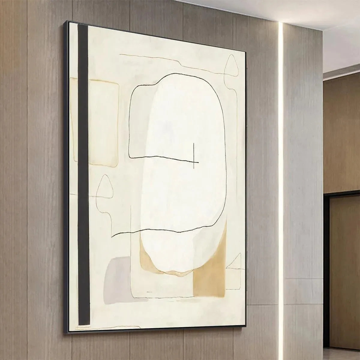 MINIMALIST ABSTRACT: Neutral Abstract Painting, Square Wall Art