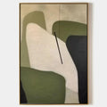 MINIMALIST GREEN ABSTRACT: Modern Abstract Painting, Vertical Wall Art
