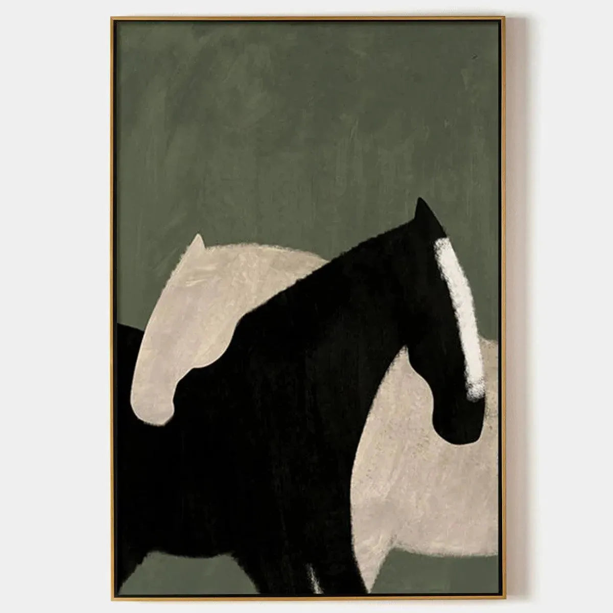 MINIMALIST HORSES: Abstract Horse Painting, Vertical Wall Art