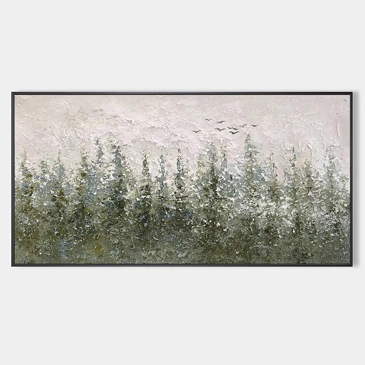 MISTY FOREST: Textured Atmospheric Forest Landscape Painting