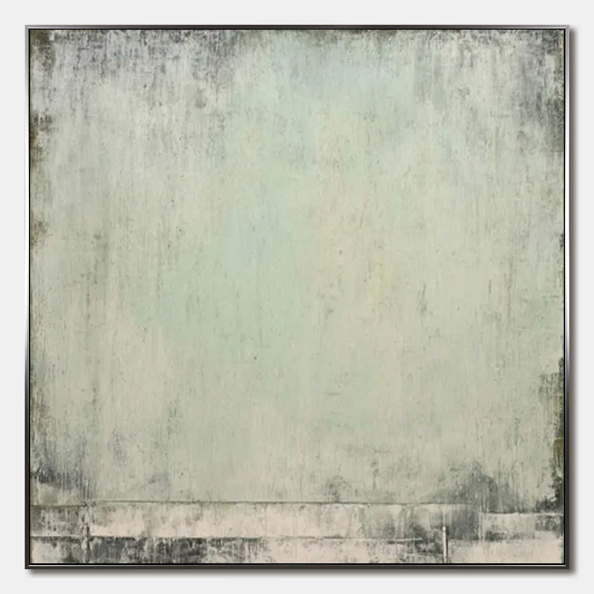 MISTY MORNING: Textured Minimalist Abstract Oil Painting