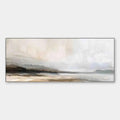 MISTY MOUNTAIN LAKE PANORAMIC: Landscape Painting, Panoramic Wall Art