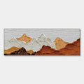 MOUNTAIN PEAKS: Textured Mountain Range Painting in Brown and White