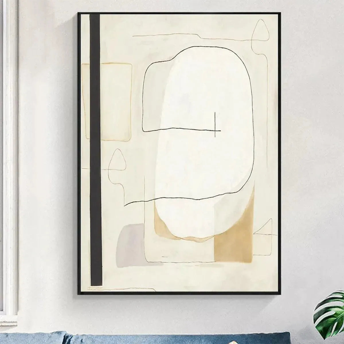 MINIMALIST ABSTRACT: Neutral Abstract Painting, Square Wall Art