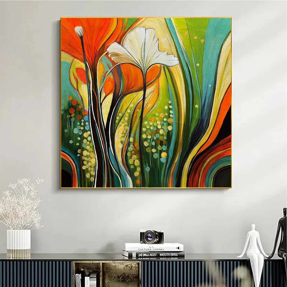 BOTANICAL SYMPHONY: Modern Abstract Floral Oil Painting