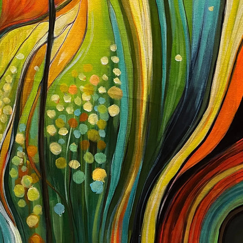 BOTANICAL SYMPHONY: Modern Abstract Floral Oil Painting