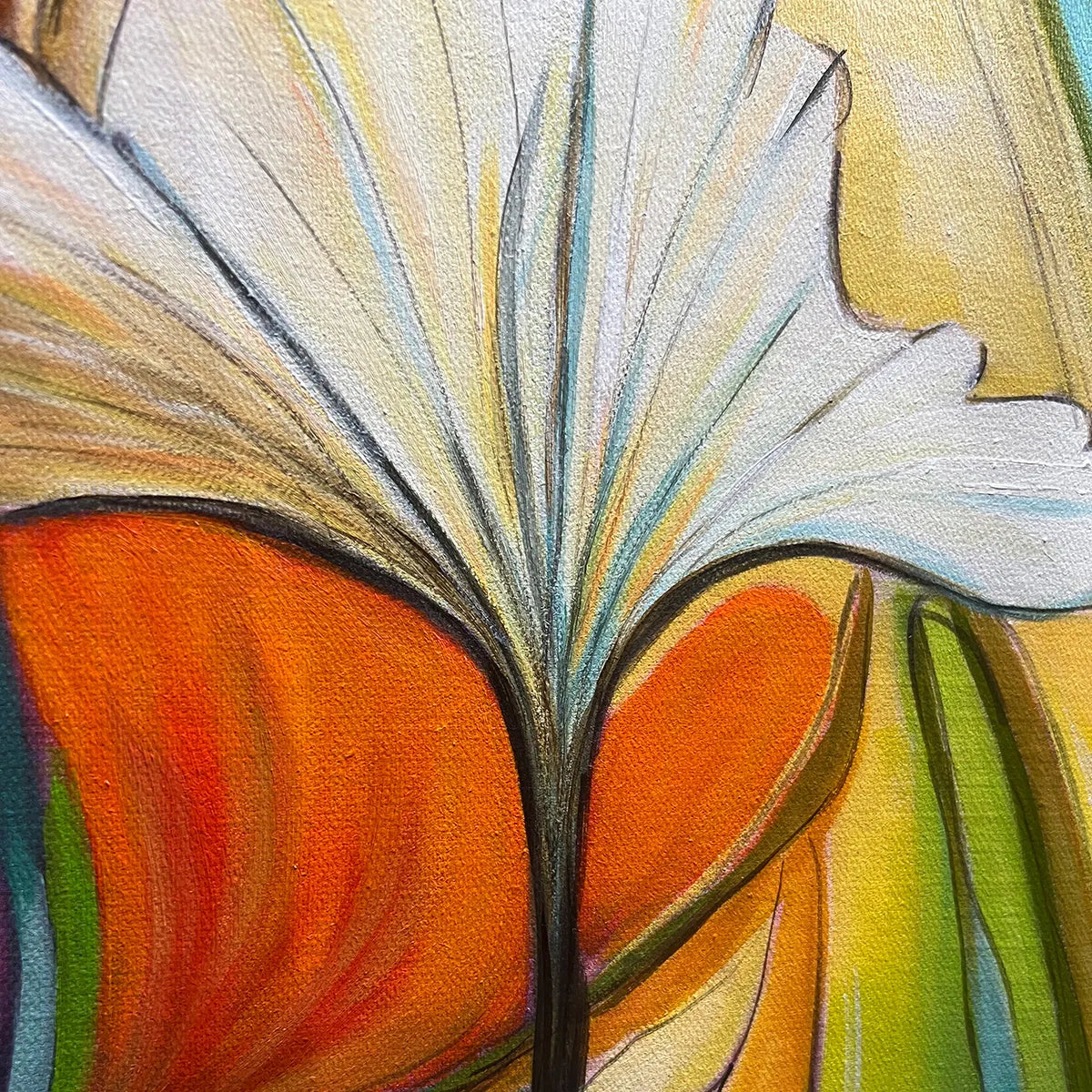 BOTANICAL SYMPHONY: Modern Abstract Floral Oil Painting