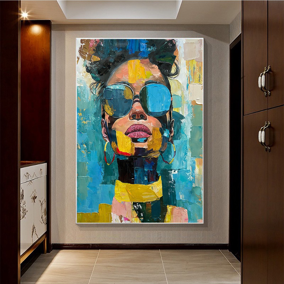 GOLDEN GAZE: Modern Portrait Impasto Oil Painting