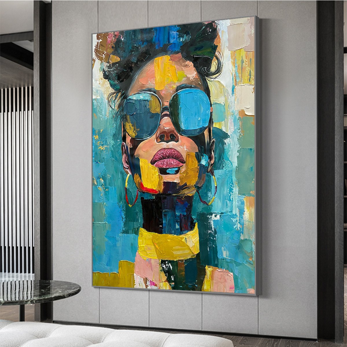 GOLDEN GAZE: Modern Portrait Impasto Oil Painting