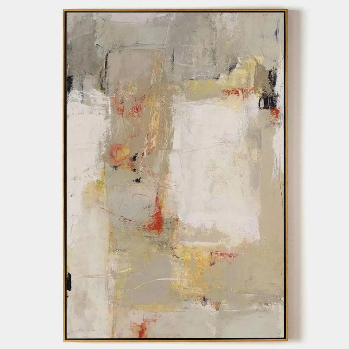 NEUTRAL ABSTRACTION: Minimalist Abstract Painting, Vertical Wall Art