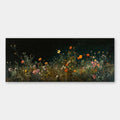 NIGHT GARDEN PANORAMIC: Wildflower Painting, Panoramic Wall Art, Dark Floral Decor