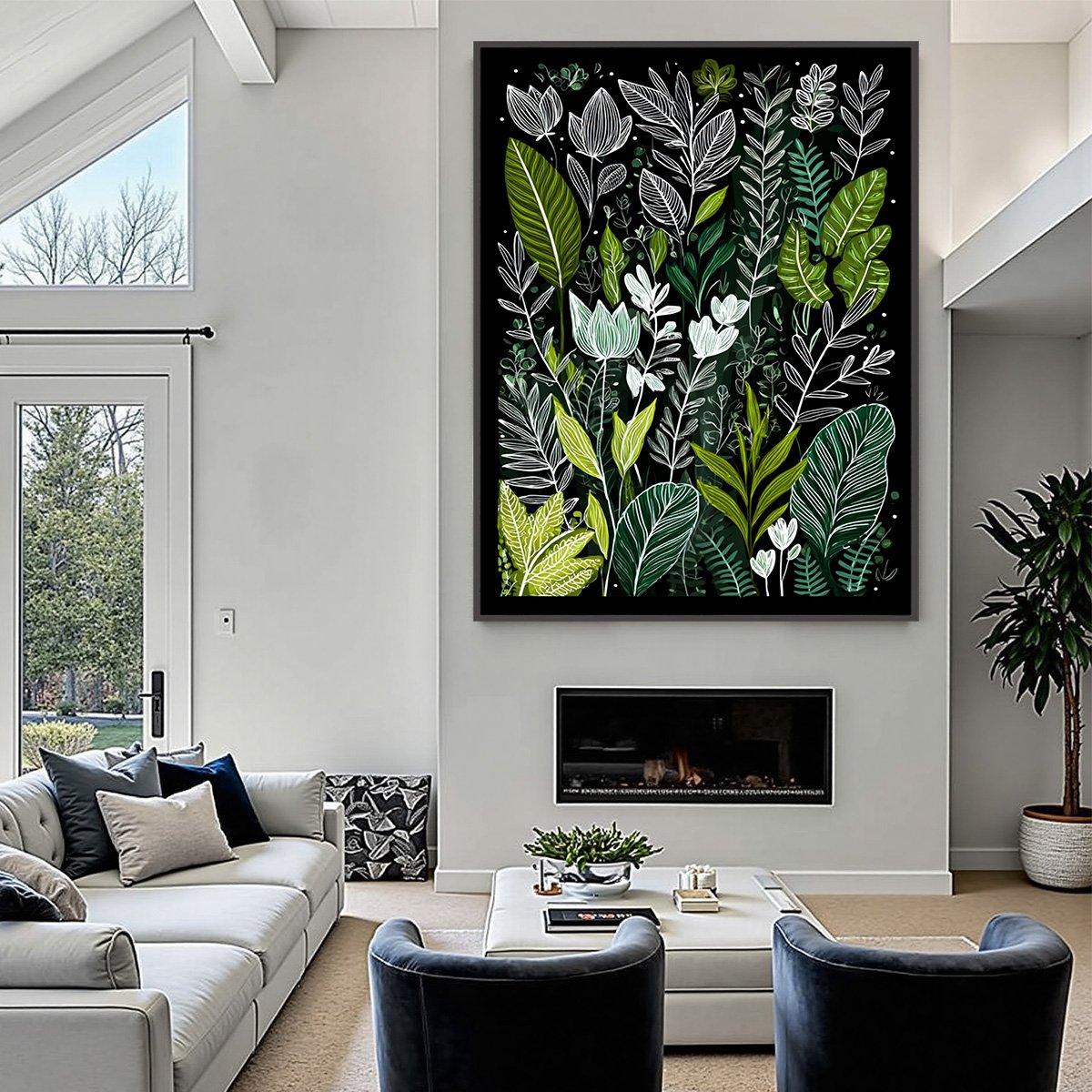 NOCTURNAL GARDEN: Modern Graphic Botanical Illustration Art