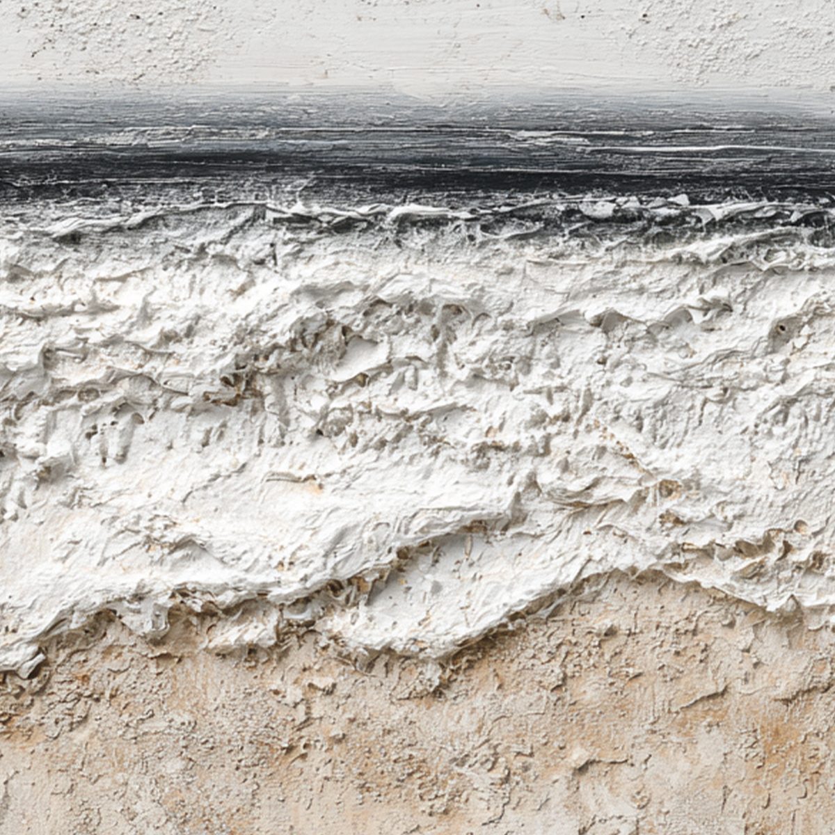 NOIR HORIZON: Textured Minimalist Black and White Seascape