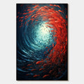 OCEANIC DANCE: Abstract Swirling Fish Oil Painting