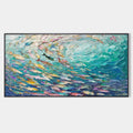 OCEAN CURRENTS: Textured Abstract Seascape Painting in Blues and Greens