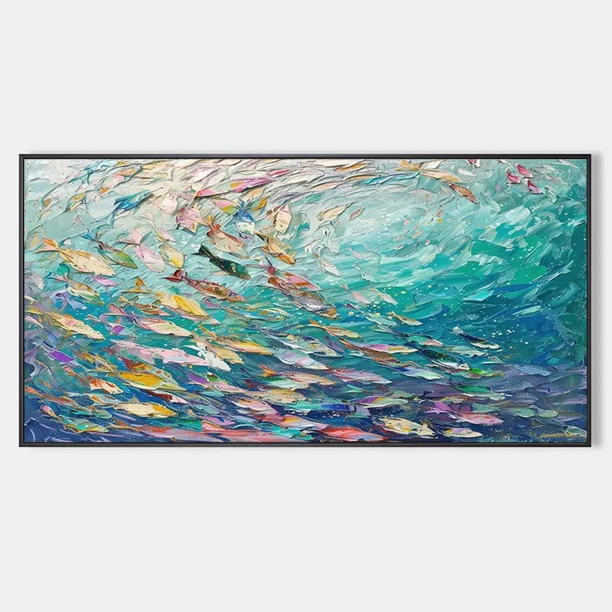 OCEAN CURRENTS: Textured Abstract Seascape Painting in Blues and Greens